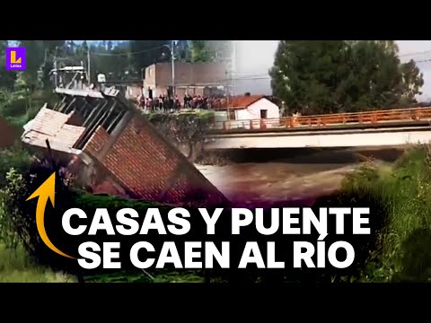 Derrumbes en Huancayo: Casas caen al río Cunas tras crecimiento de caudal
