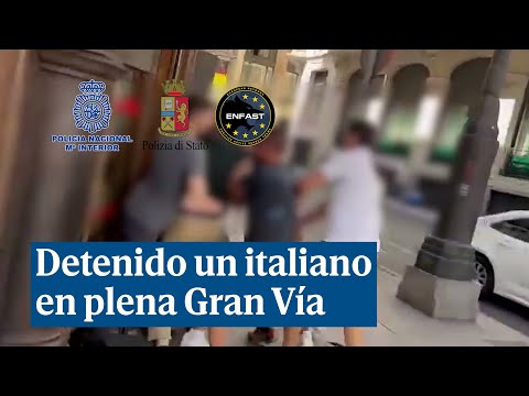 Policías de paisano detienen a un peligroso fugitivo italiano en plena Gran Vía