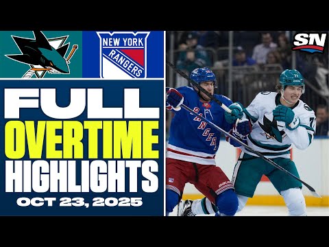 San Jose Sharks at New York Rangers | FULL Overtime Highlights - October 23, 2025
