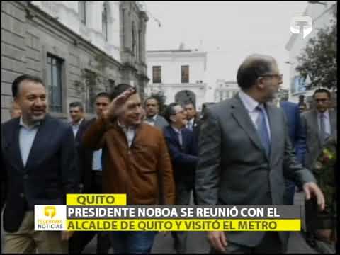 Presidente Daniel Noboa se reunió con el alcalde de Quito y visitó el metro