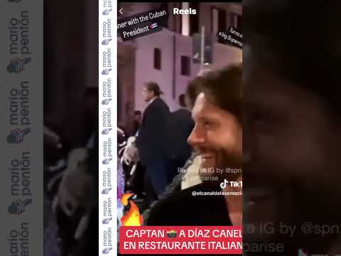 Díaz-Canel es captado en cámara cenando en un restaurante italiano...