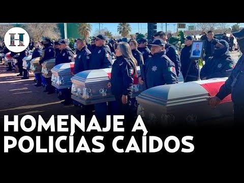 Ciudad Juárez: Rinden homenaje a 12 policías asesinados durante el motín del Cereso 3 en Chihuahua