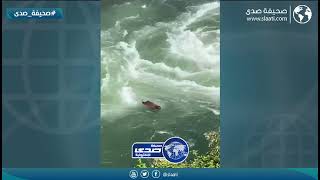 دُب يقطع نهر مرعب