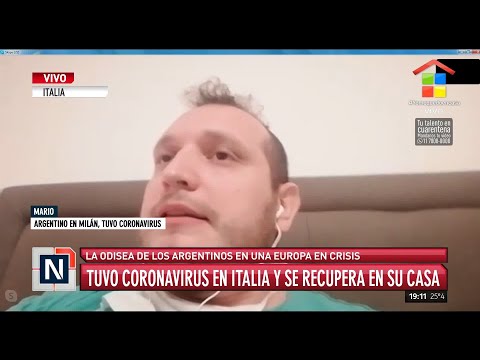 Mario tuvo Coronavirus en Italia y se recupera en su casa