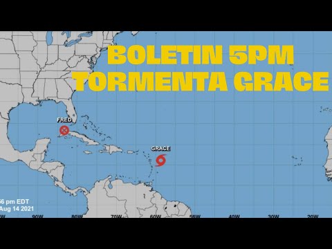 Boletin 5pm tormenta tropical Grace para Puerto Rico