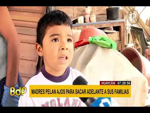 Huaycán: madres pelan ajos para sacar adelante a su familia