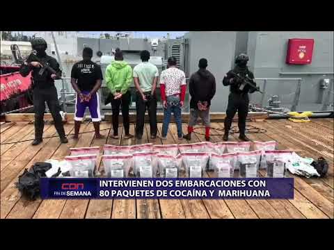 Intervienen dos embarcaciones con 80 paquetes de cocaína y marihuana