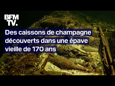 Des caissons de champagne découverts sur une épave vieille de 170 ans