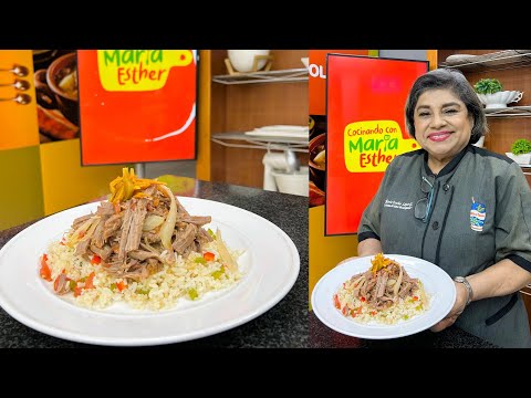 Carne desmenuzada y arroz con chiltoma || COCINANDO CON MARÍA ESTHER