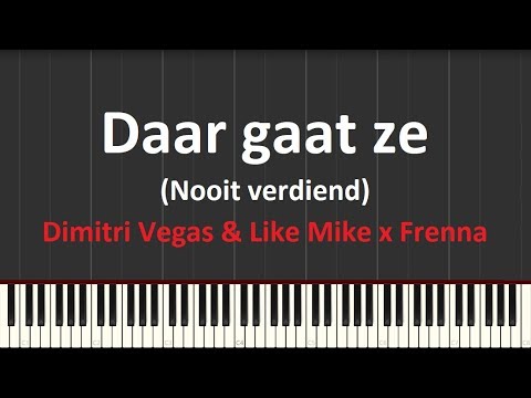Daar Gaat Ze (Nooit Verdiend) - Dimitri Vegas & Like Mike x Frenna Piano tutorial (Synthesia)