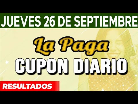 Resultado del sorteo Cupon Diario del Jueves 26 de Septiembre del 2024.