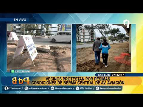 Vecinos de San Luis denuncian pésimas condiciones de berma central de av. Aviación