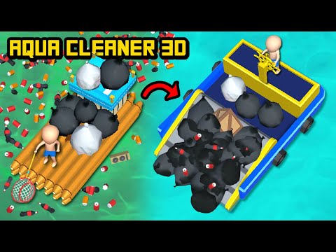 Ahtee PaPaNG ออกล่องเรือเก็บขยะในน้ำเน่า!!AquaCleaner3Dเกมส์มือถือ