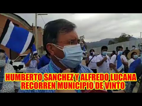 HUMBERTO SANCHEZ CANDIDATO A LA GOBERNCIÓN DE COCHABAMBA JUNTO ALFREDO LUCANA RECORRIERON VINTO..