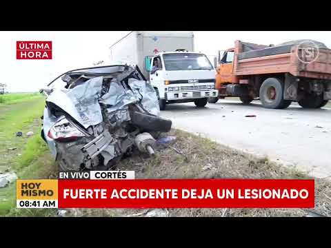 Fuerte accidente deja un lesionado en Cortés