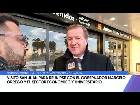 Visitó San Juan para reunirse con el gobernador Marcelo Orrego y el sector económico y universitario