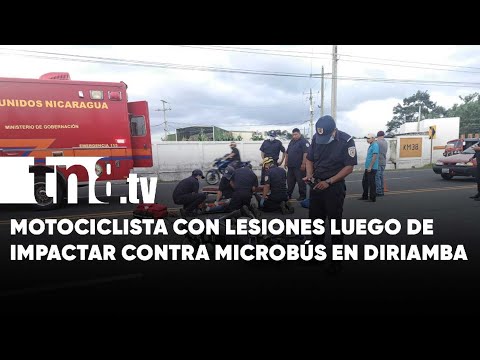 Motociclista la miró «pálida» tras adelantar e impactar contra microbús en Diriamba - Nicaragua