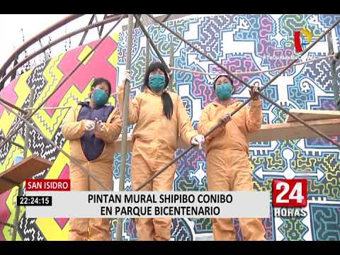 San Isidro: Pintan mural shipibo-conibo en Parque Bicentenario