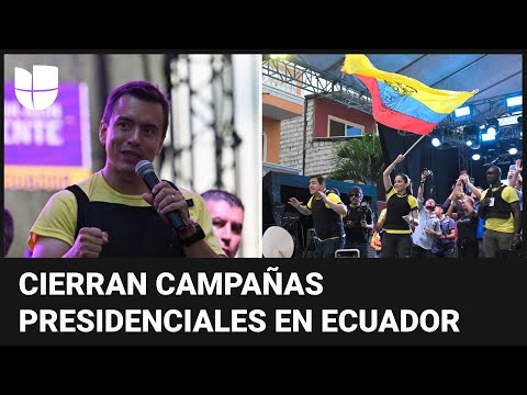 Elecciones en Ecuador: Daniel Noboa y Luisa González cierran sus campañas presidenciales