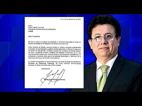 Miguel Rodríguez Mackay renunció al Ministerio de Relaciones Exteriores (1/4)