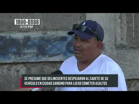 Delincuentes abandonan taxi robado luego de cometer asaltos en Managua - Nicaragua