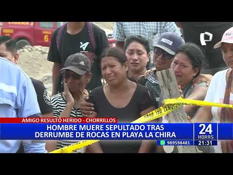 Chorrillos: un muerto y un herido deja desprendimiento de roca en playa La Chira