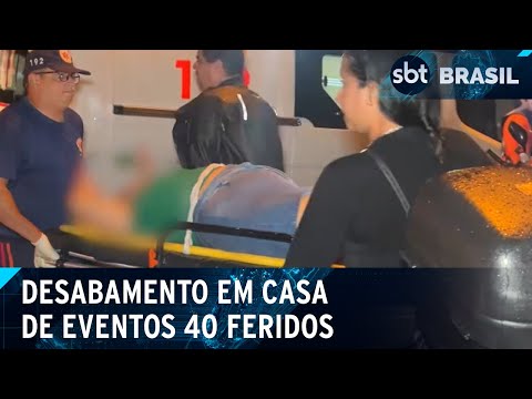Estrutura de casa de eventos desaba durante uma festa em João Pessoa | SBT Brasil (29/04/24)