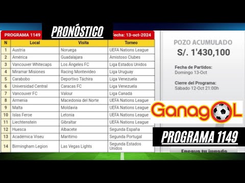 GANAGOL 1149 ANÁLISIS COMPLETO, PRONÓSTICO SENCILLA Y 5 DOBLES Y RESULTADOS PREVIOS 1148 ¡SUSCRIBETE