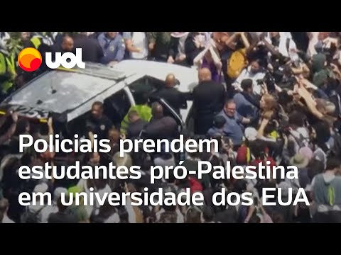 Protesto pró-Palestina em universidade dos EUA tem confusão com a polícia e estudantes presos; vídeo