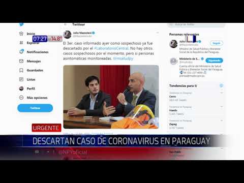 Descartan caso de coronavirus en Paraguay