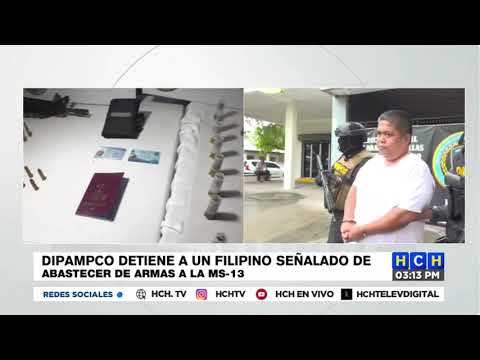 Detienen a un filipino, supuesto proveedor de armas de la MS13 en Cortés