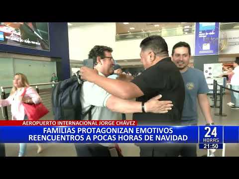 Aeropuerto Jorge Chávez: continúan los emotivos reencuentros entre familiares