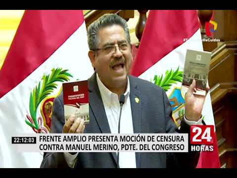 Frente Amplio presenta moción de censura contra Manuel Merino