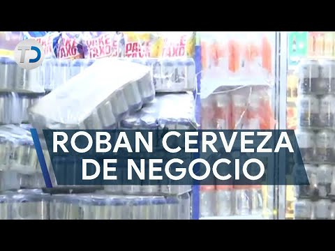 Robaron cerveza de negocio; quebraron los vidrios