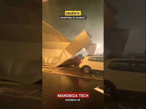 Tempestade em São Paulo destruição no Shopping SP Market Após Furacão Milton na Flórida #vento