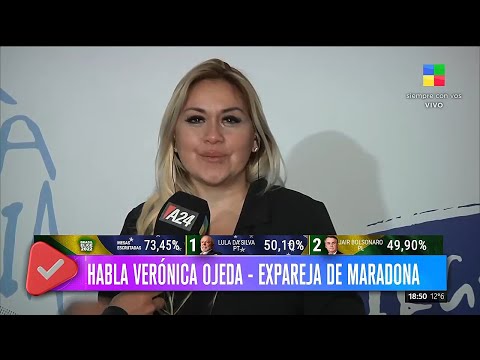 La emoción de Verónica Ojeda en la inauguración del mural en homenaje a Maradona