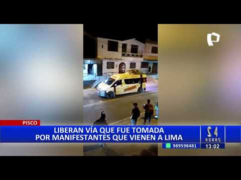 Pisco: Desbloquean vía tomada por manifestantes que se dirigen a Lima