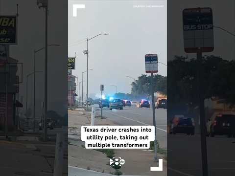 Texas driver crashes into utility pole after police chase, taking out multiple transformers