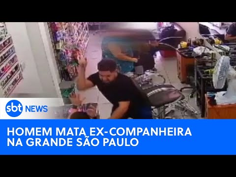 Homem mata ex-companheira a facadas em salão de beleza na Grande SP | #SBTNewsnaTV (23/09/24)