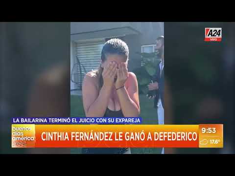 Las lágrimas de Cinthia Fernández por el final de su conflicto judicial con Matías Defederico