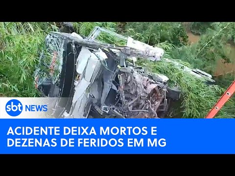 Seis pessoas morrem e 26 ficam feridas em acidente entre ônibus e carro em Minas Gerais | SBT News