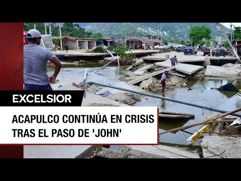 Continúan labores de limpieza en Acapulco tras paso del huracán John