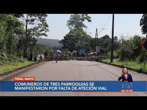 Moradores de Puerto Napo realizaron el cierre de la vía que conecta a Napo con Orellana