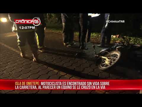 Motociclista fallece instantáneamente en una carretera de la Isla de Ometepe - Nicaragua