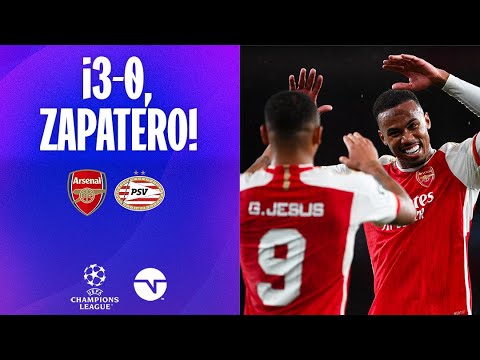 ¡APARECIÓ GABRIEL JESUS! | ARSENAL 3-0 PSV | JORNADA 1 | UEFA CHAMPIONS LEAGUE