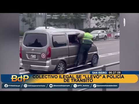 San Isidro: colectivo informal se lleva a policía de tránsito por casi toda la av. Javier Prado