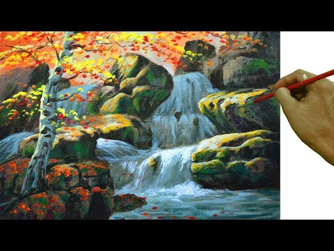 Acrylic Landscape Painting Tutorial, Autumn Landscape Painting Tutorial