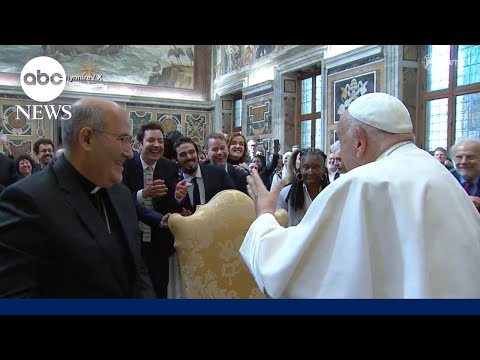 Pope Francis meets more than 100 comedians at Vatican