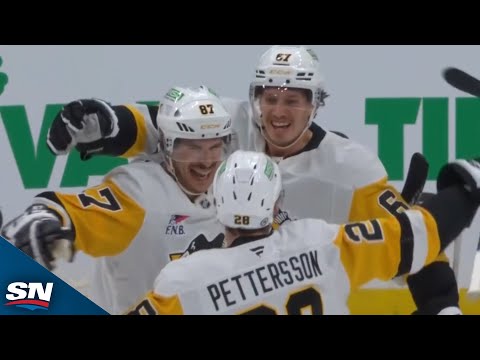 Penguins Sidney Crosby Finds Rickard Rakell With One Second Remaining In Period