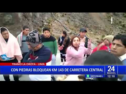 Junín: personas que buscan despejar vía bloqueada son agredidos con piedras lanzadas de los cerros
